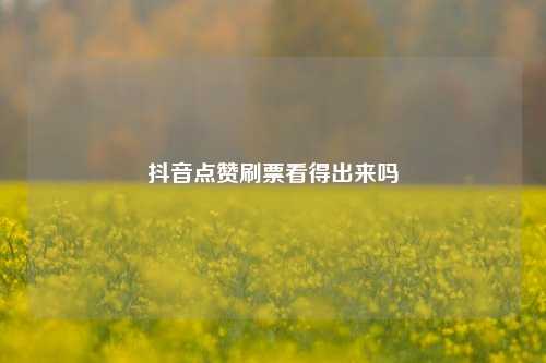 抖音点赞刷票看得出来吗